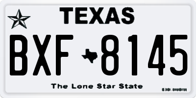 TX license plate BXF8145