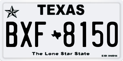 TX license plate BXF8150