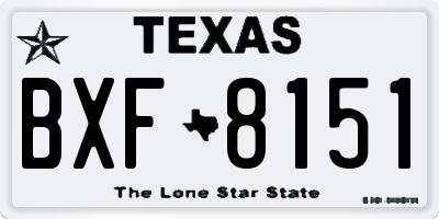 TX license plate BXF8151