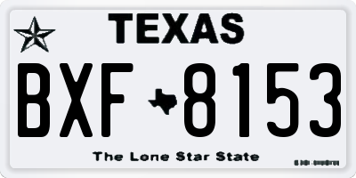 TX license plate BXF8153