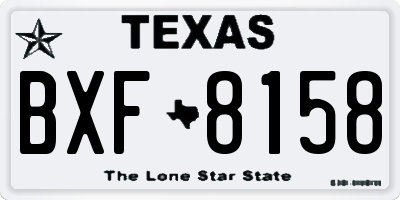 TX license plate BXF8158
