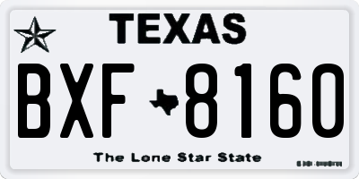 TX license plate BXF8160