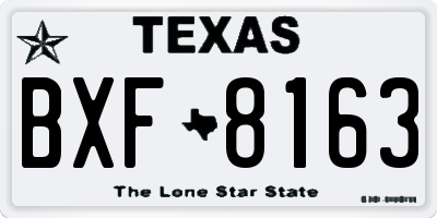TX license plate BXF8163