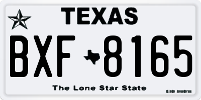 TX license plate BXF8165