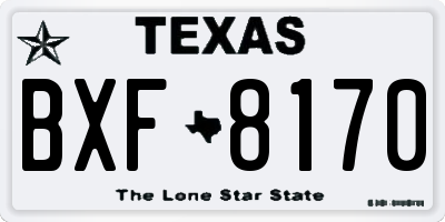 TX license plate BXF8170