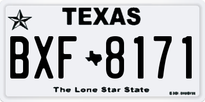 TX license plate BXF8171