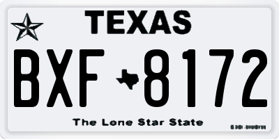TX license plate BXF8172