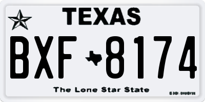 TX license plate BXF8174