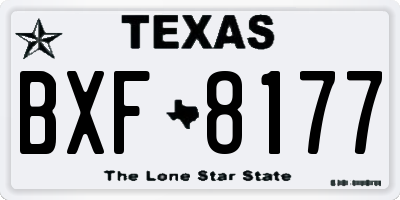 TX license plate BXF8177