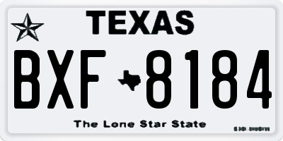 TX license plate BXF8184