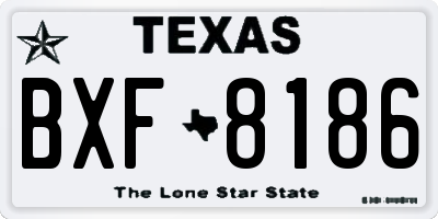 TX license plate BXF8186