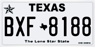 TX license plate BXF8188