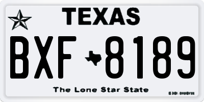 TX license plate BXF8189