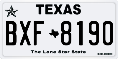 TX license plate BXF8190