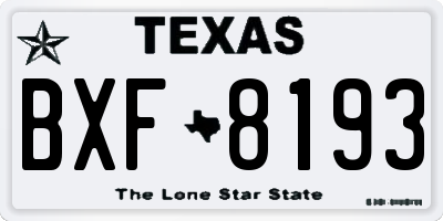 TX license plate BXF8193