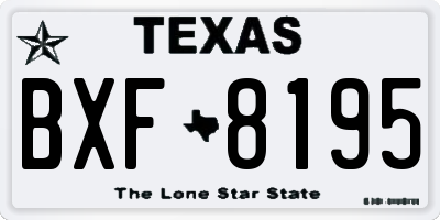 TX license plate BXF8195