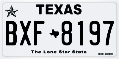 TX license plate BXF8197