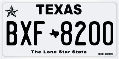 TX license plate BXF8200