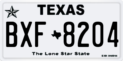 TX license plate BXF8204