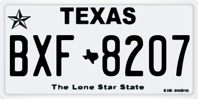 TX license plate BXF8207