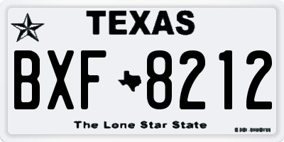 TX license plate BXF8212