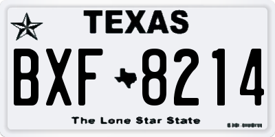 TX license plate BXF8214