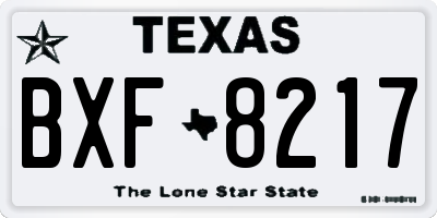TX license plate BXF8217