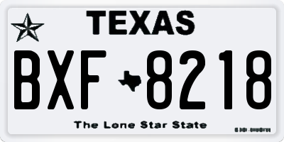 TX license plate BXF8218