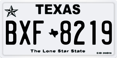 TX license plate BXF8219