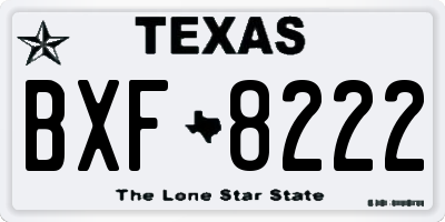 TX license plate BXF8222