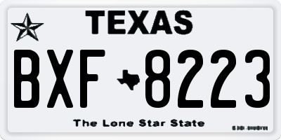 TX license plate BXF8223