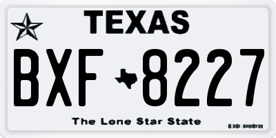 TX license plate BXF8227
