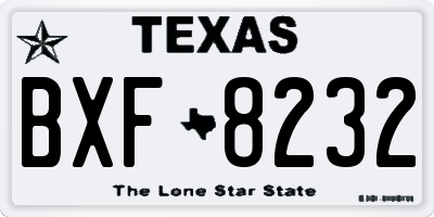 TX license plate BXF8232