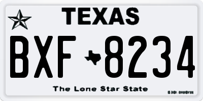 TX license plate BXF8234