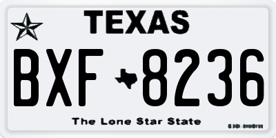 TX license plate BXF8236