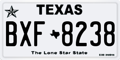 TX license plate BXF8238