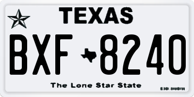 TX license plate BXF8240