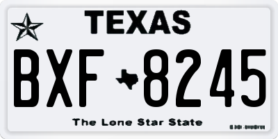 TX license plate BXF8245