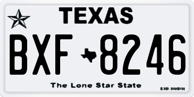 TX license plate BXF8246