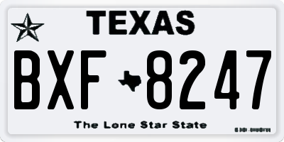 TX license plate BXF8247