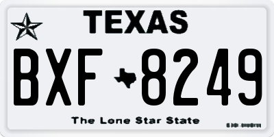 TX license plate BXF8249