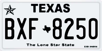 TX license plate BXF8250