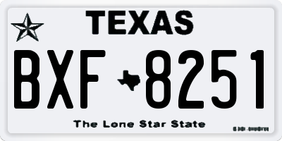 TX license plate BXF8251