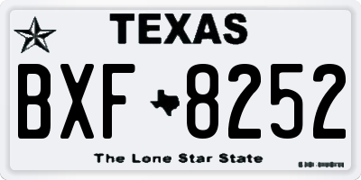 TX license plate BXF8252