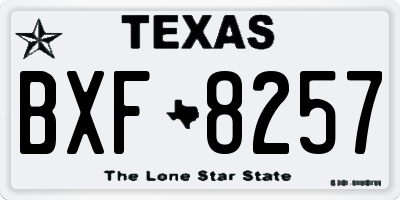 TX license plate BXF8257