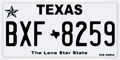 TX license plate BXF8259
