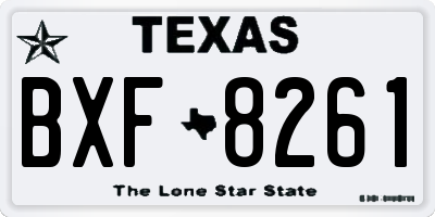 TX license plate BXF8261
