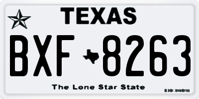 TX license plate BXF8263