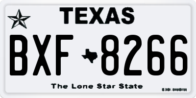 TX license plate BXF8266