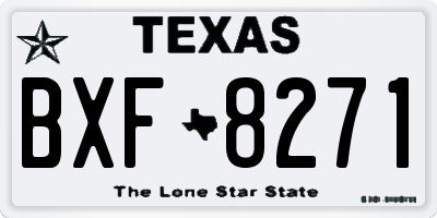 TX license plate BXF8271